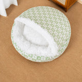 Enclosed Plush Pet Bed for Cats and Small Dogs