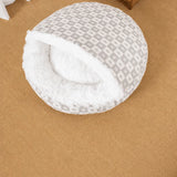 Enclosed Plush Pet Bed for Cats and Small Dogs