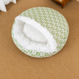Enclosed Plush Pet Bed for Cats and Small Dogs