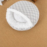Enclosed Plush Pet Bed for Cats and Small Dogs