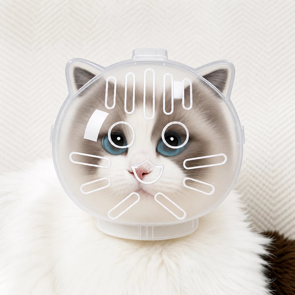 Plastic Recovery Cone for Cats During Grooming and Care