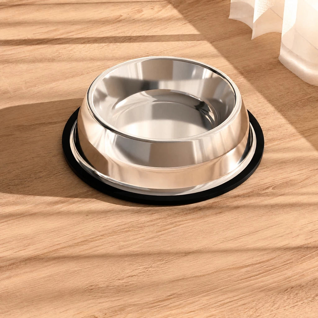 Tip-Resistant Stainless Steel Pet Bowl for Dogs and Cats