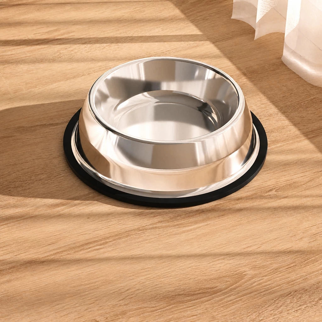 Tip-Resistant Stainless Steel Pet Bowl for Dogs and Cats