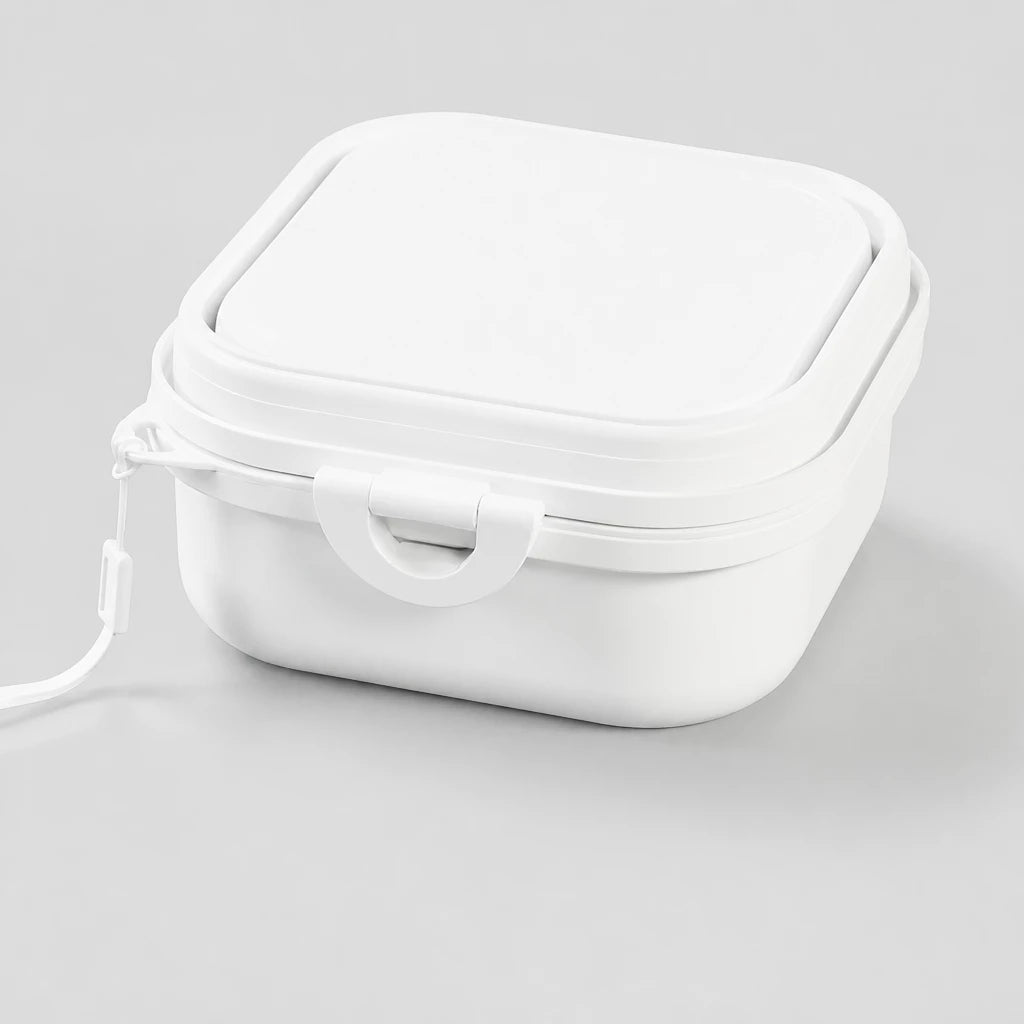 Foldable Double Pet Bowl with Snack Tray