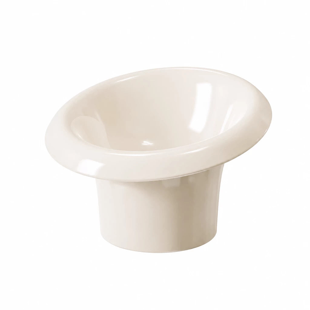 Wide-Opening Ceramic Pet Bowl for Cats and Dogs