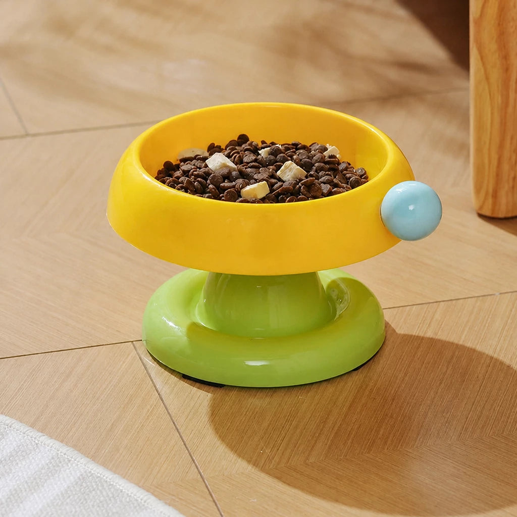 Pet Food & Water Bowl with Low-Profile Non-Slip Base