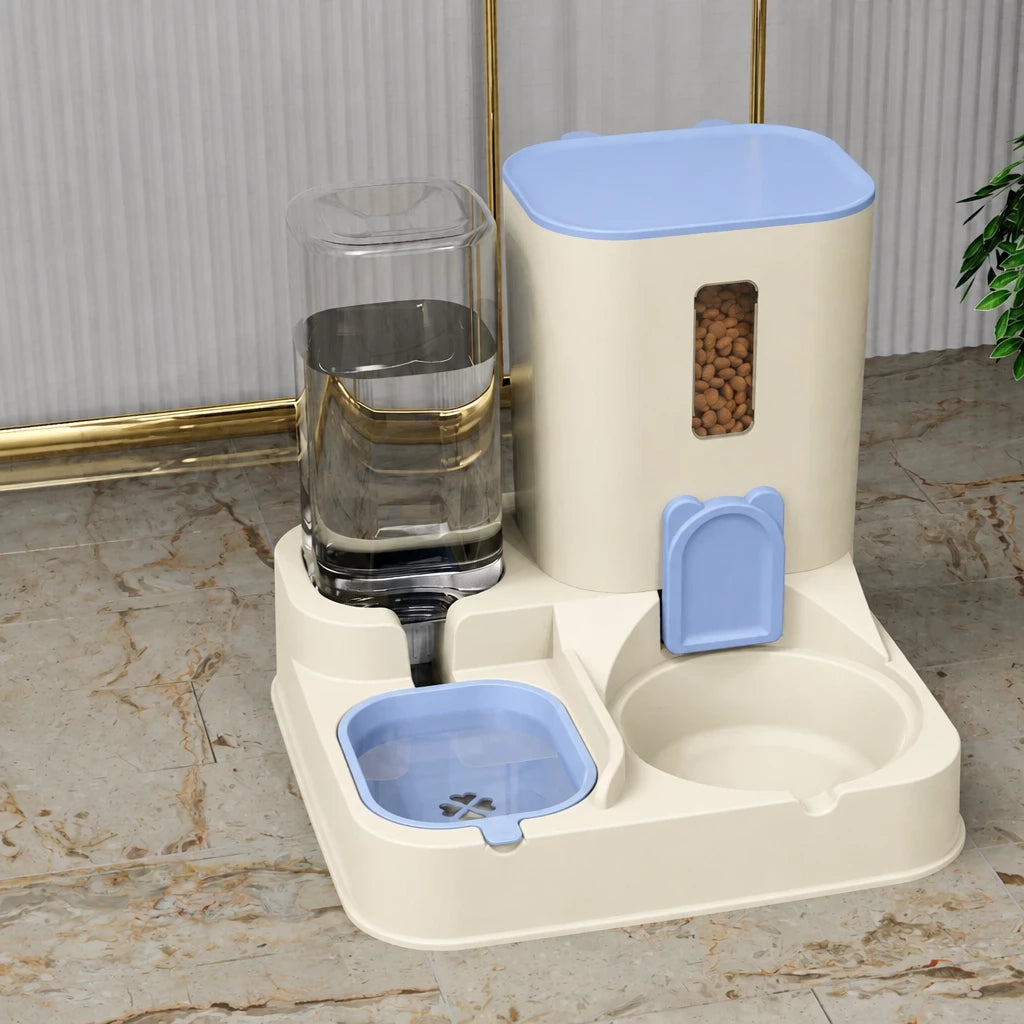 Two-Bowl Pet Feeding Set for Cats and Dogs
