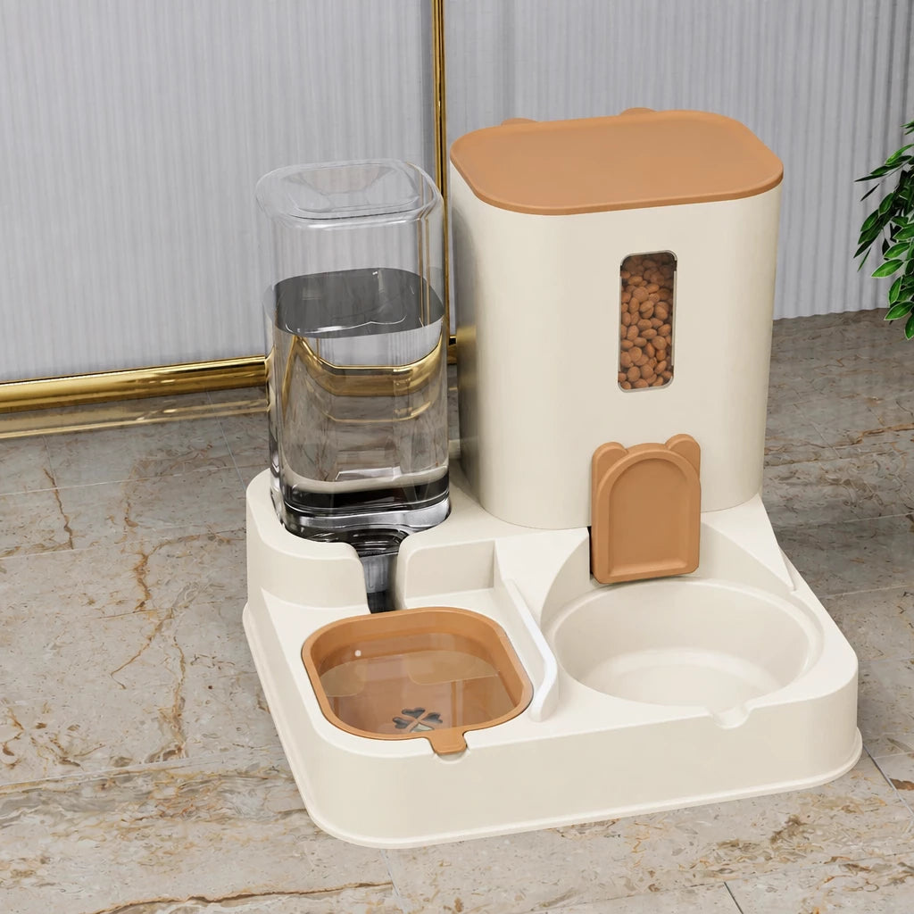 Two-Bowl Pet Feeding Set for Cats and Dogs