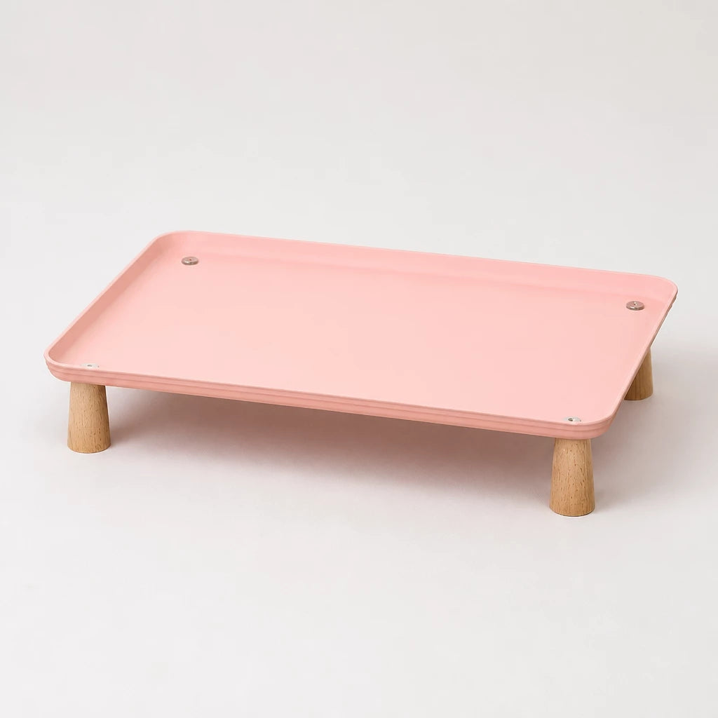Elevated Pet Feeding Stand with Wooden Legs