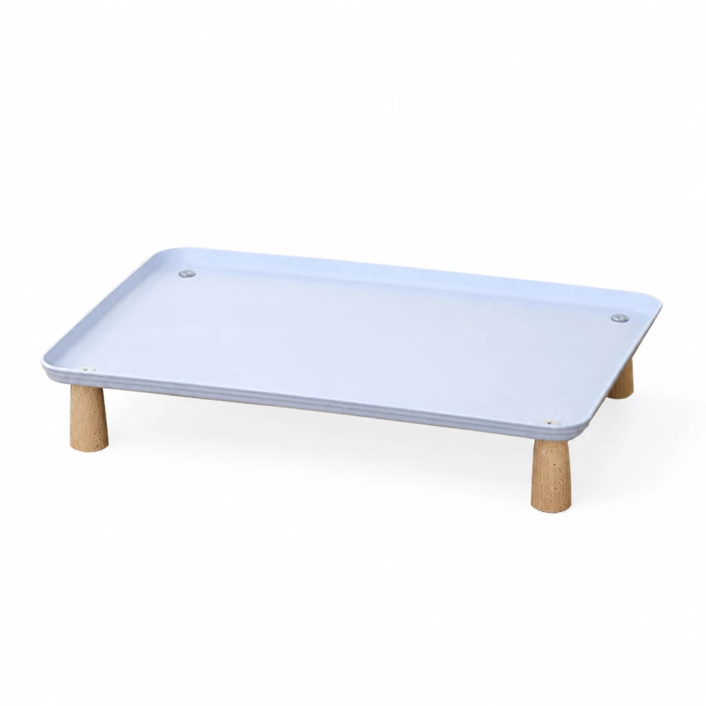 Elevated Pet Feeding Stand with Wooden Legs