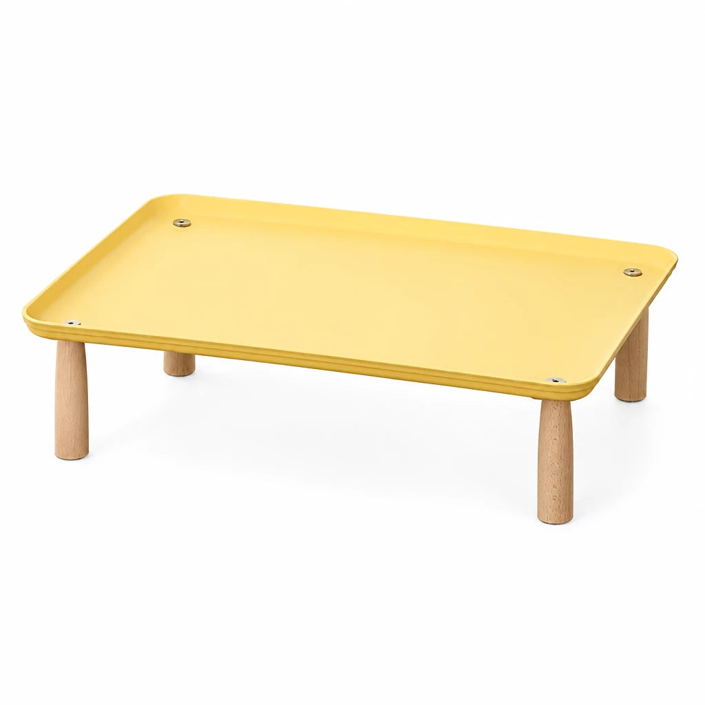 Elevated Pet Feeding Stand with Wooden Legs