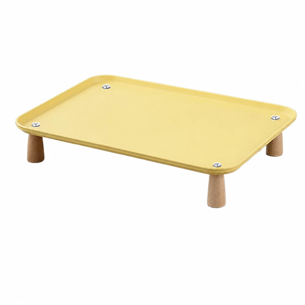 Elevated Pet Feeding Stand with Wooden Legs