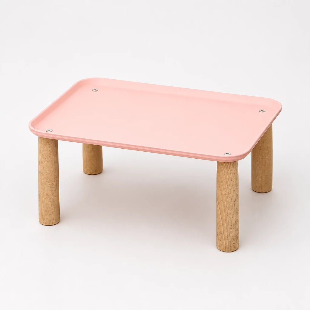 Elevated Pet Feeding Stand with Wooden Legs