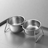 Stainless Steel Double Pet Bowls with Elevated Stand
