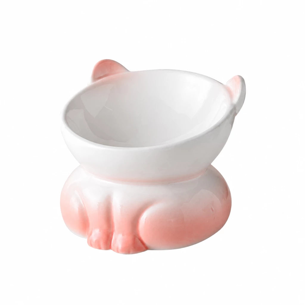Elevated Ceramic Cat Bowl