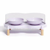 Elevated Ceramic Pet Bowl Set with a Double-Bowl Stand