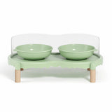 Elevated Ceramic Pet Bowl Set with a Double-Bowl Stand