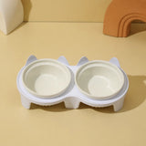 Elevated Ceramic Two-Bowl Pet Feeding Set with Stand