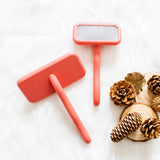 Cushion-Backed Wood-Handle Pin Brush for Cats and Dogs