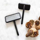 Cushion-Backed Wood-Handle Pin Brush for Cats and Dogs