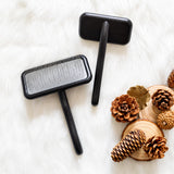 Cushion-Backed Wood-Handle Pin Brush for Cats and Dogs