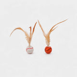 Cat Ball Toy with Feather Details