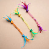 Cat Feather Teaser Toy with Stretchy Cotton Rope