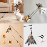 Cat Wand Toy with Feather Replacement Heads