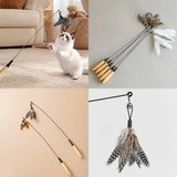 Cat Wand Toy with Feather Replacement Heads