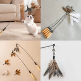 Cat Wand Toy with Feather Replacement Heads