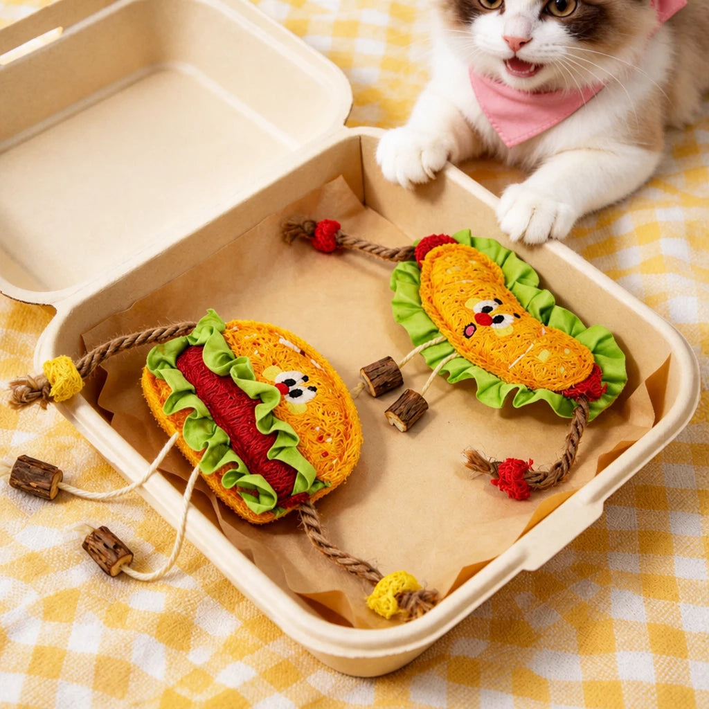 Cat Toy Collection with Natural Loofah and Catnip