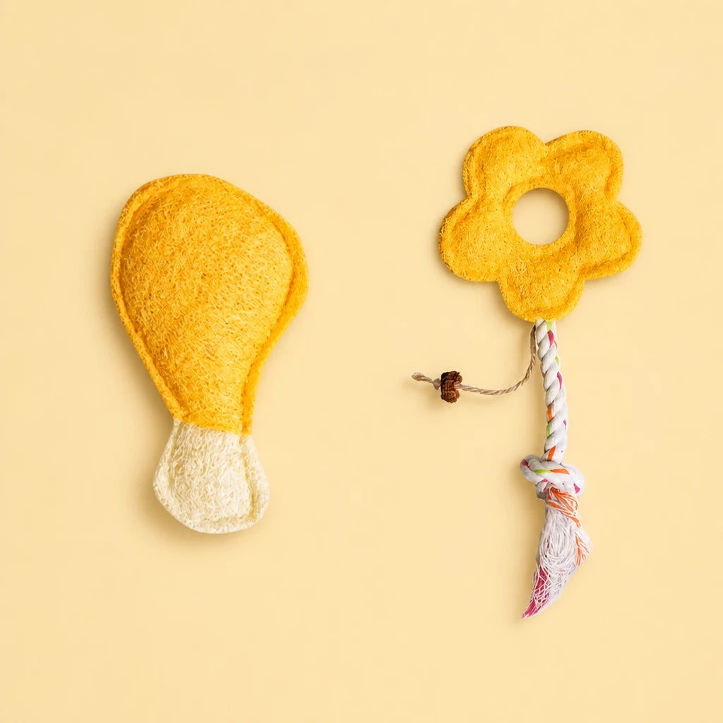 Cat Toy Collection with Natural Loofah and Catnip