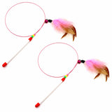 Steel Wire Cat Teaser Wand with Feather and Bell