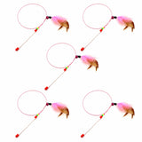 Steel Wire Cat Teaser Wand with Feather and Bell