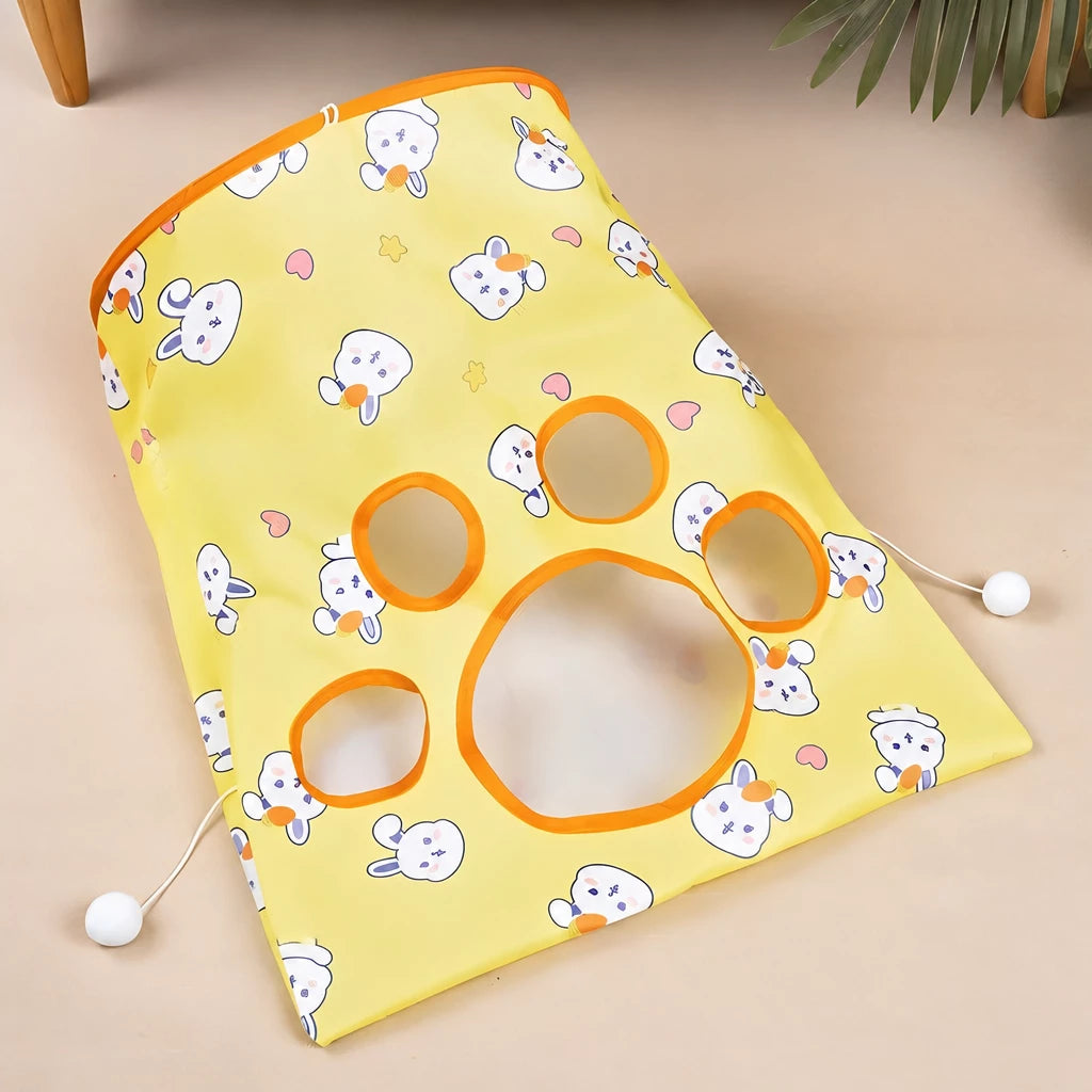 Foldable Oxford Cloth Cat Tunnel Toy with Crinkle Sound