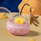 Interactive Wobble Cat Toy with Feather Teaser
