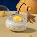 Interactive Wobble Cat Toy with Feather Teaser