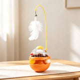 Interactive Wobble Cat Toy with Feather Teaser