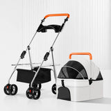 Foldable Pet Stroller with Removable Carrier and Tray