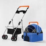 Foldable Pet Stroller with Removable Carrier and Tray