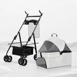Foldable Pet Stroller with Removable Carrier and Tray
