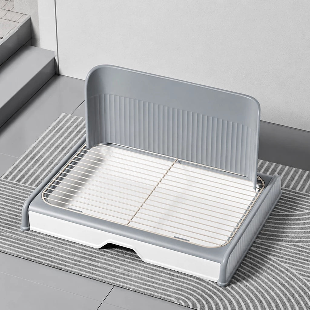 Plastic Dog Potty Tray with Wall Options and Pull-Out Drawer