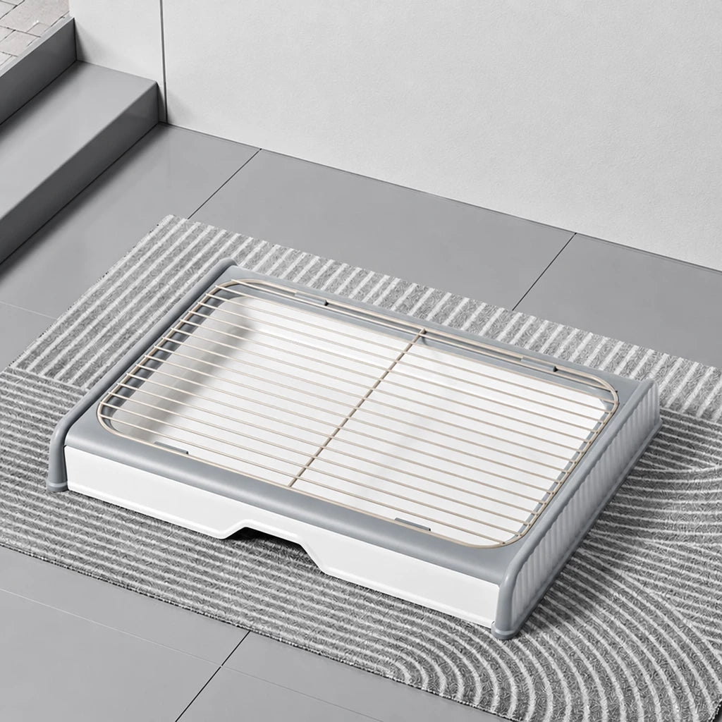 Plastic Dog Potty Tray with Wall Options and Pull-Out Drawer