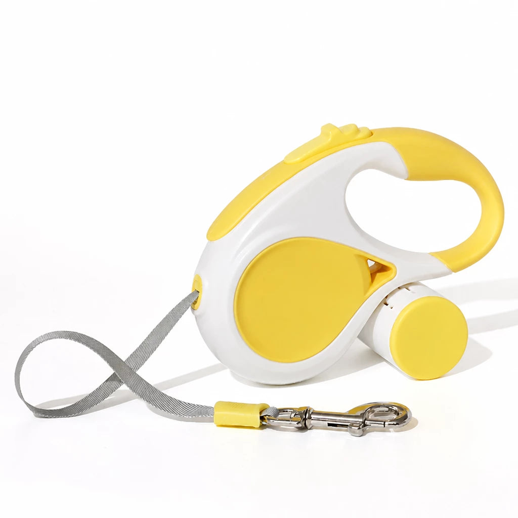 Retractable Dog Leash with Waste Bag Dispenser