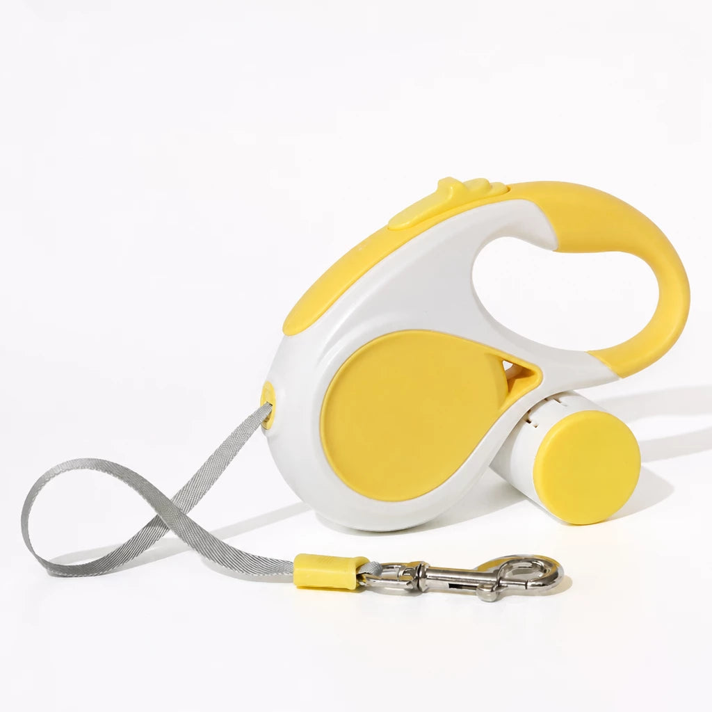 Retractable Dog Leash with Waste Bag Dispenser