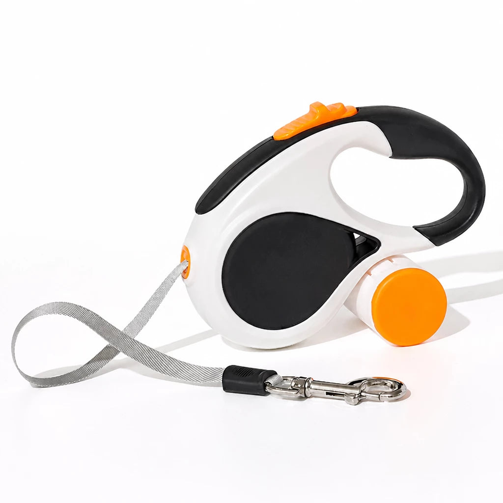 Retractable Dog Leash with Waste Bag Dispenser