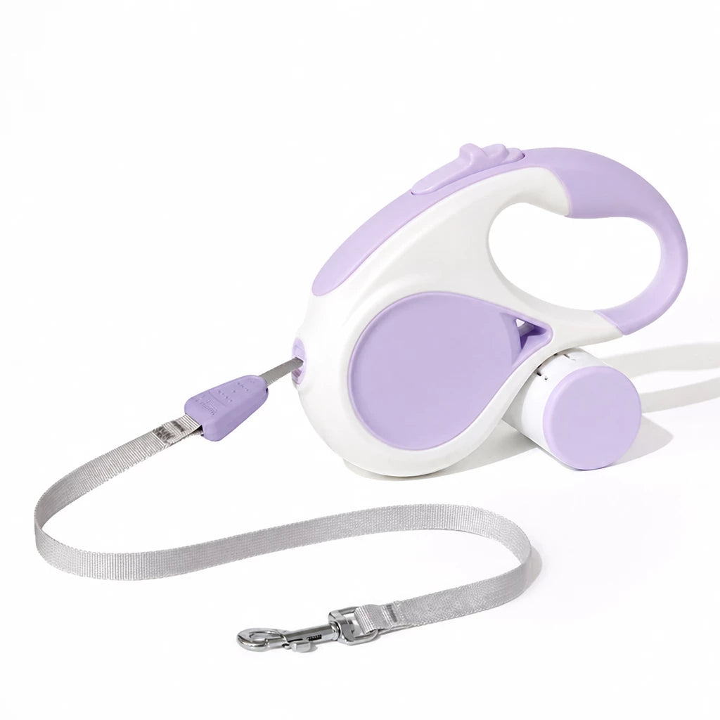 Retractable Dog Leash with Waste Bag Dispenser