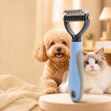 Double-Sided Dematting & Deshedding Brush for Dogs and Cats