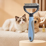 Double-Sided Dematting & Deshedding Brush for Dogs and Cats