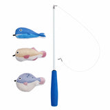 Retractable Cat Wand Toy with Fish-Shaped Teaser